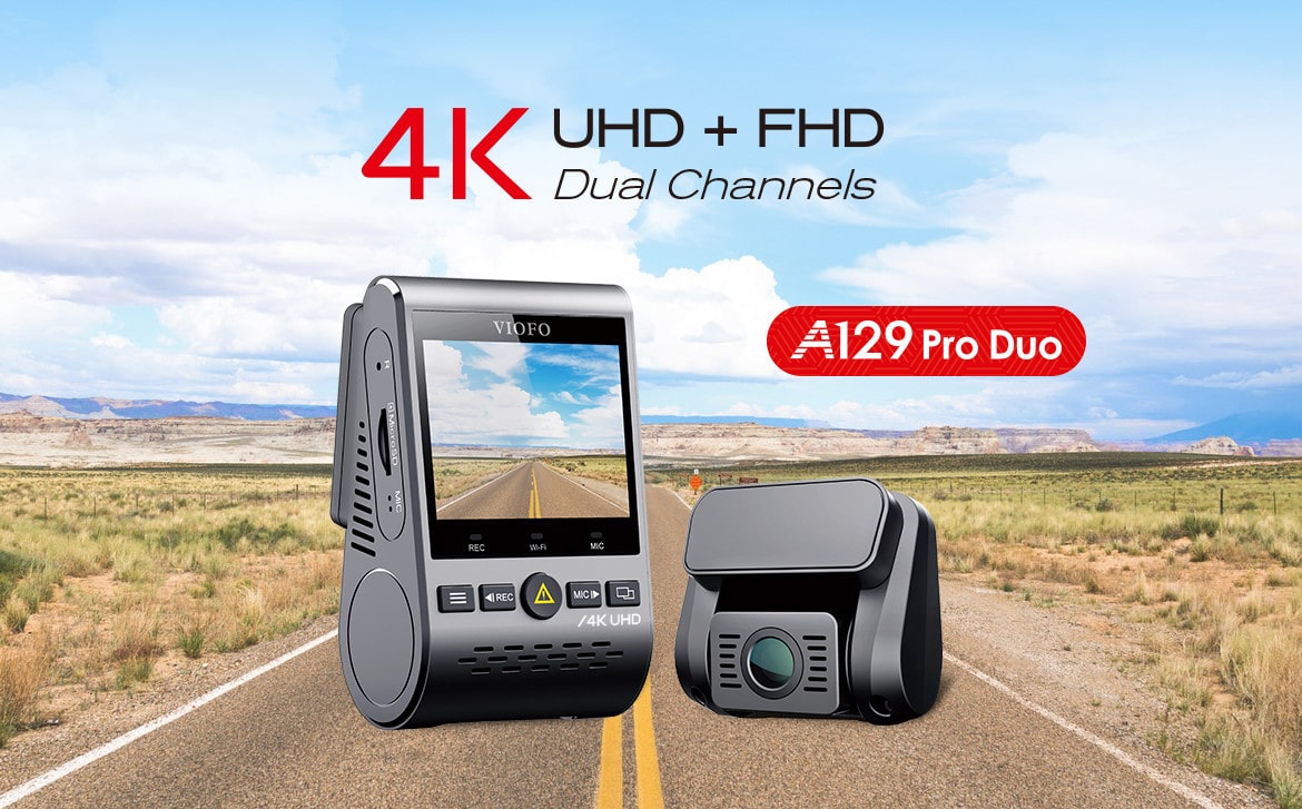 VIOFO A129 PRO DUO ULTRA 4K FRONT + FULL HD 1080P REAR DUAL CHANNEL WI-FI GPS DASH CAMERA