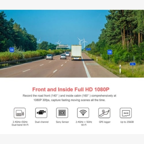 A129 DUO IR FRONT AND INTERIOR DUAL DASH CAM 5GHZ WI FI GPS FULL HD 1080P GPS BUFFERED PARKING MODE FOR UBER LYFT TAXI 2 480x480 1 2