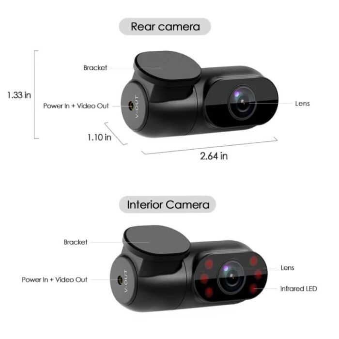a139 3ch 3 channel dash cam front 2k 1440p interior 1080p rear 1080p 5ghz wi fi gps dash camera