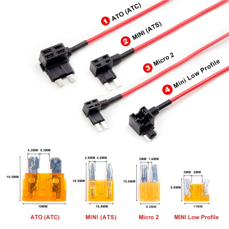 viofo 4pcs 2 packs circuit fuse tap with atc ats micro2 mini adapter holder
