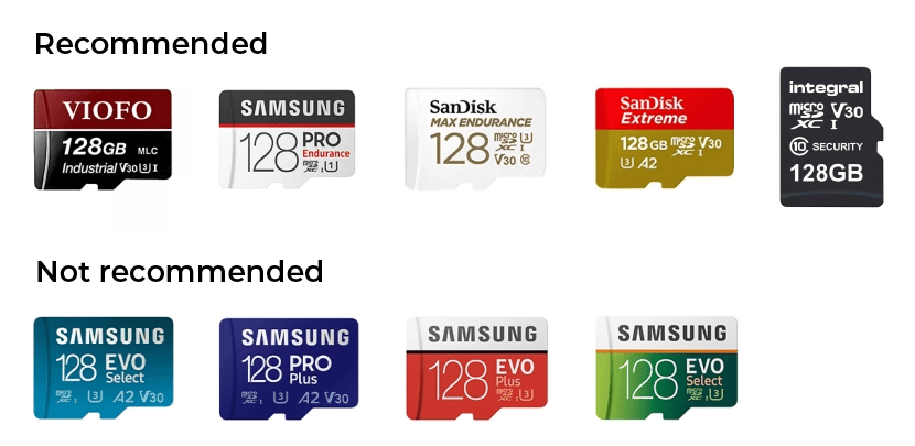 recommended SD cards