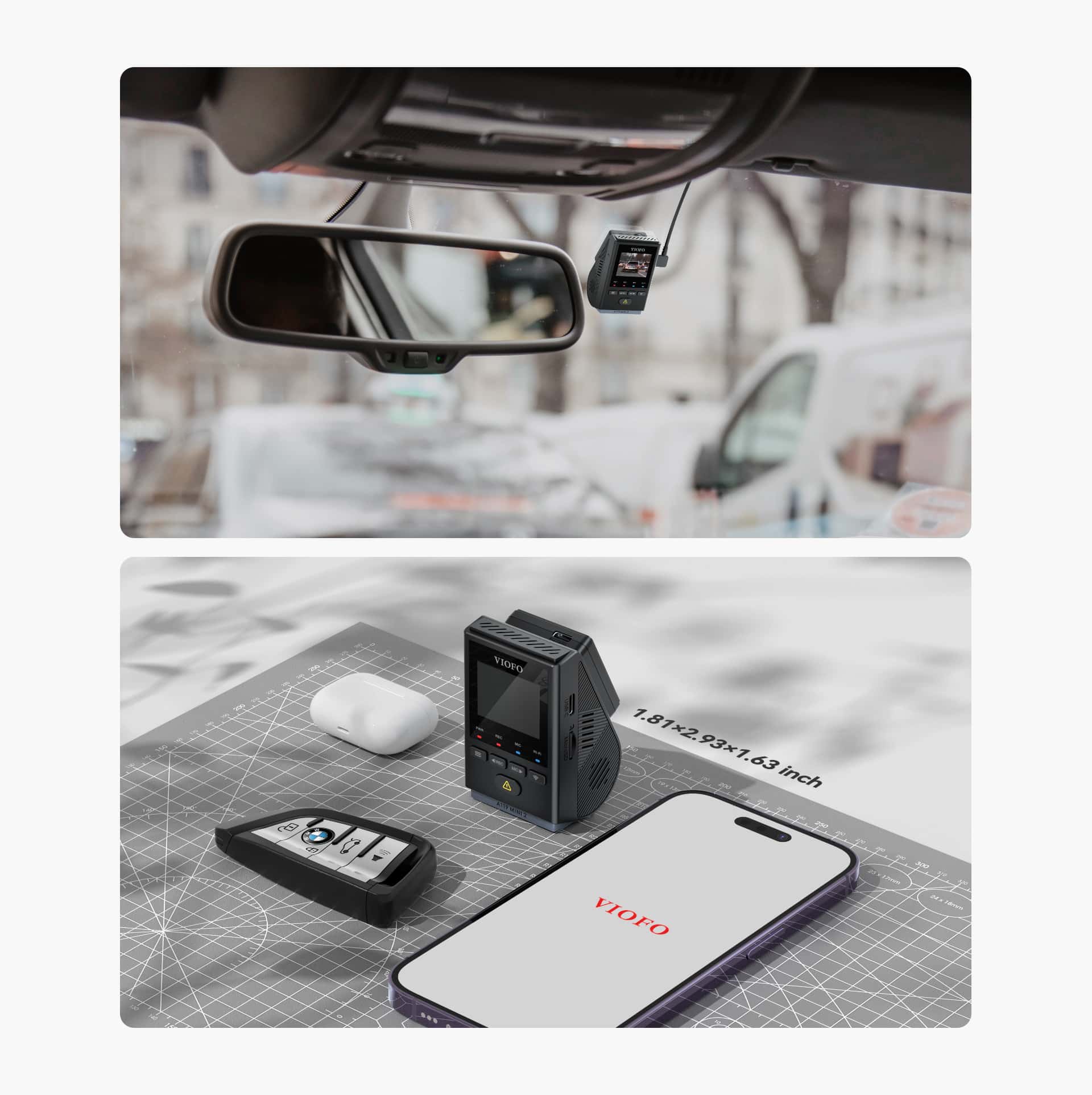 【Bundle: VIOFO A119 Mini 2 + CPL】 VIOFO Mini Dash Cam Front A119 Mini 2,  STARVIS 2 Sensor, 2K 60fps/HDR 30fps Voice Control Car Dash Camera with  5GHz