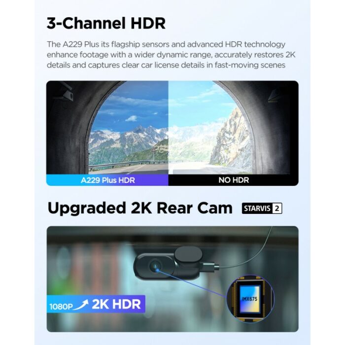VIOFO A229 Plus 3CH 2K HDR Triple Dash Camera