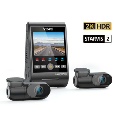 VIOFO A229 Plus 3CH 2K+2K+1080P HDR Triple Dash Camera with Dual Sony STARVIS 2 Sensors, GPS, and Voice Control