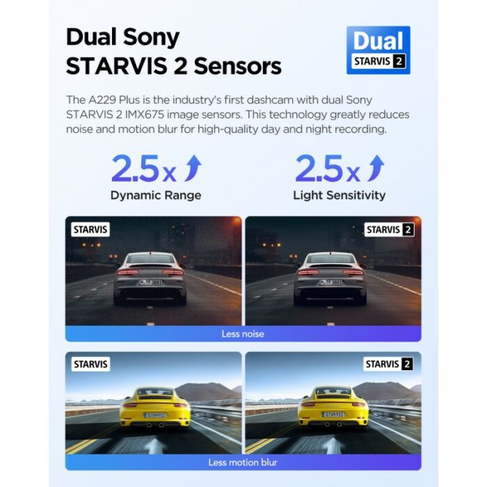 VIOFO A229 Plus Dual 2K HDR Dual Sony STARVIS 2 Dash Camera