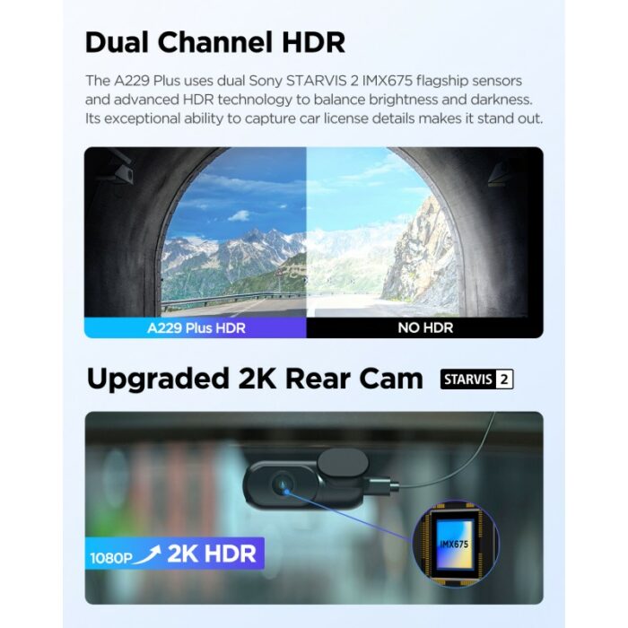 VIOFO A229 Plus Dual 2K HDR Dual Sony STARVIS 2 Dash Camera
