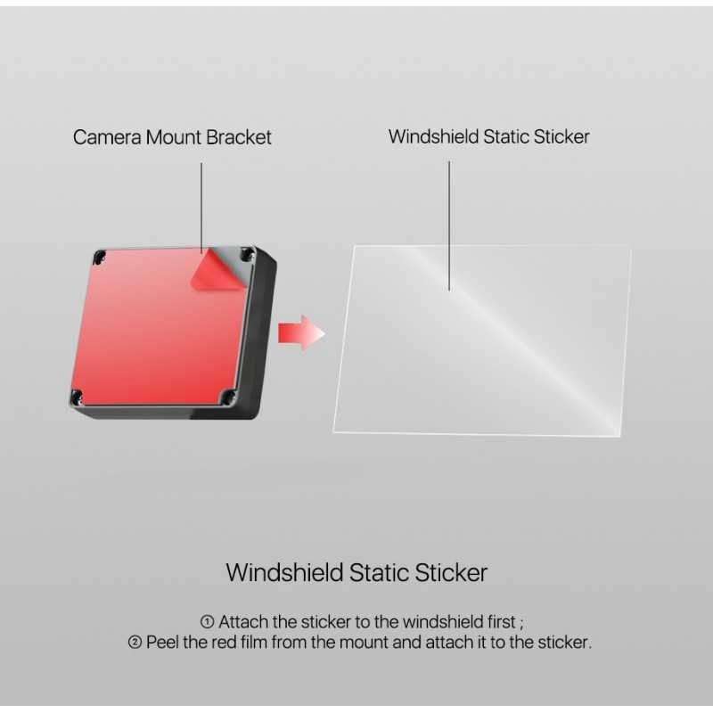 Camera adhesive mount attaches to the static sticker