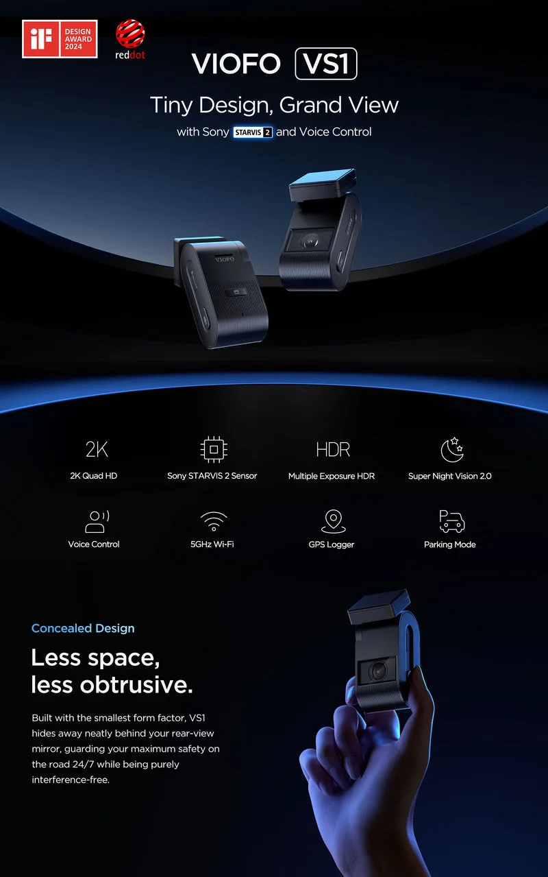 VIOFO VS1 compact dash cam design