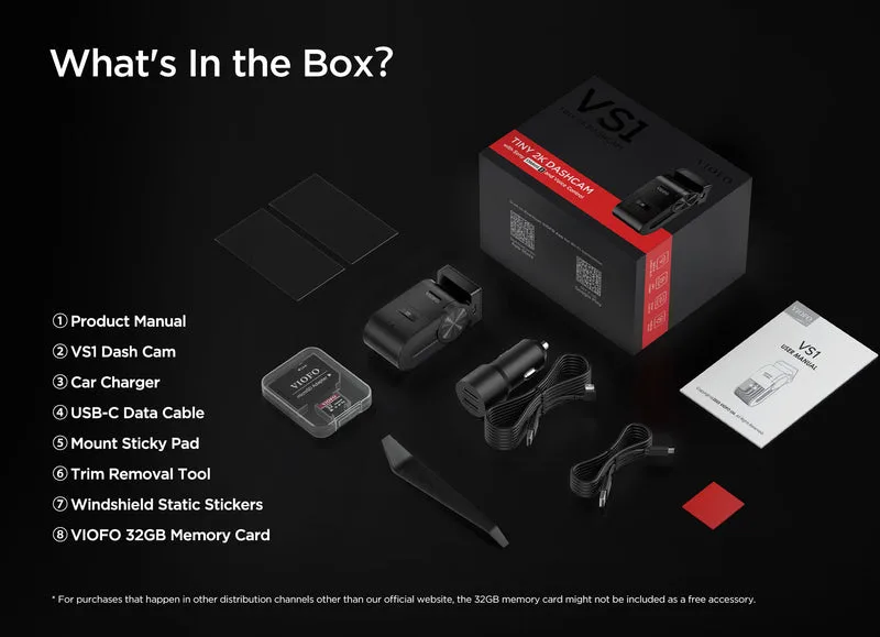 VIOFO VS1 box contents
