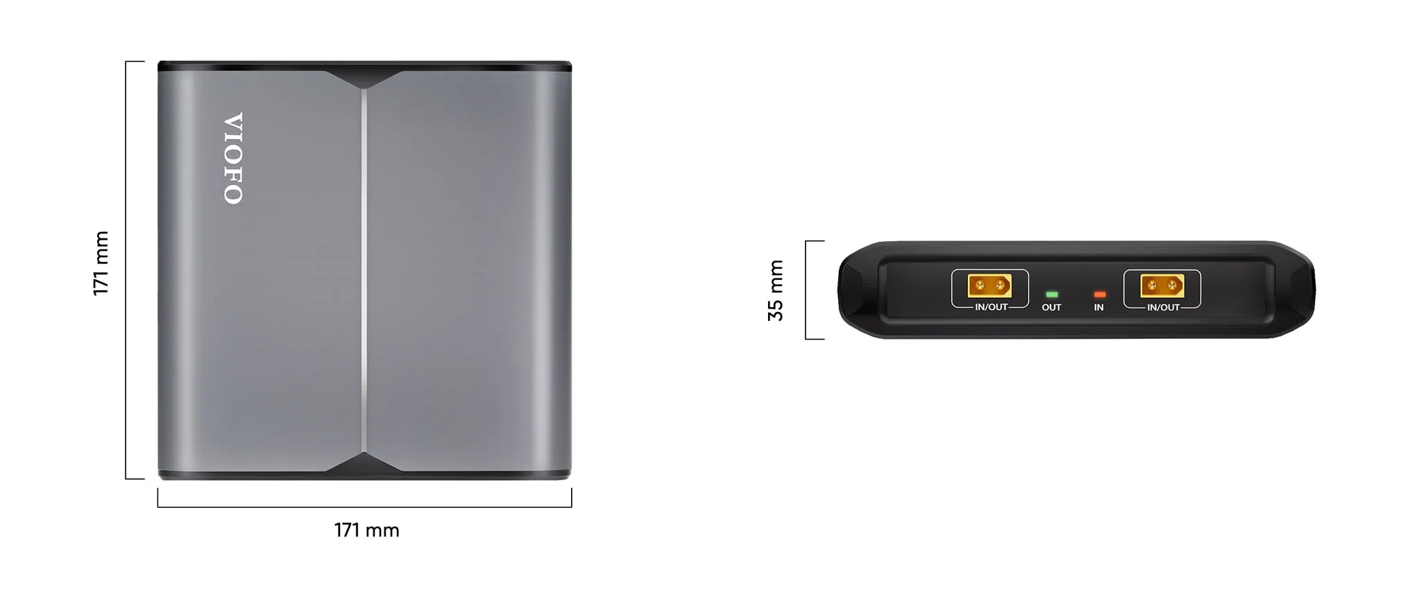 EP100. Extension to BP100 12 VIOFO EP100 expansion battery dimensions
