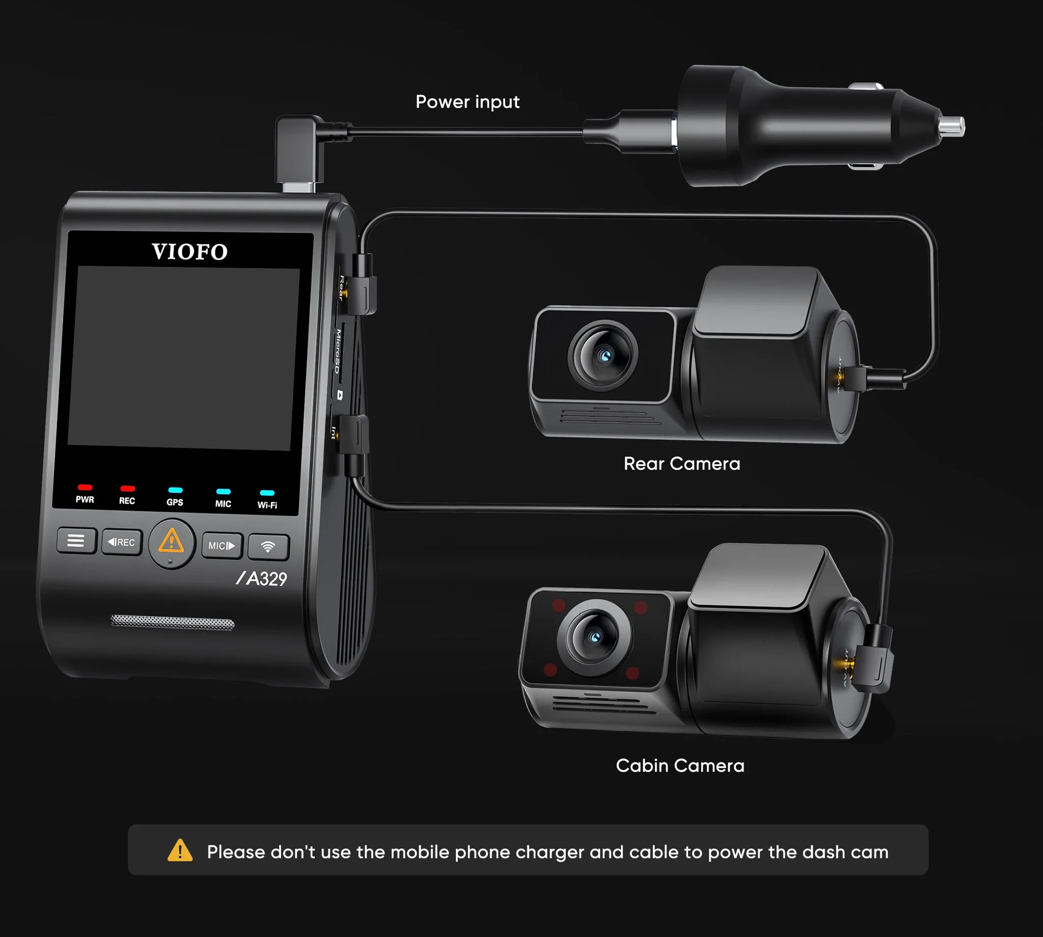 VIOFO A329S 3CH packing list