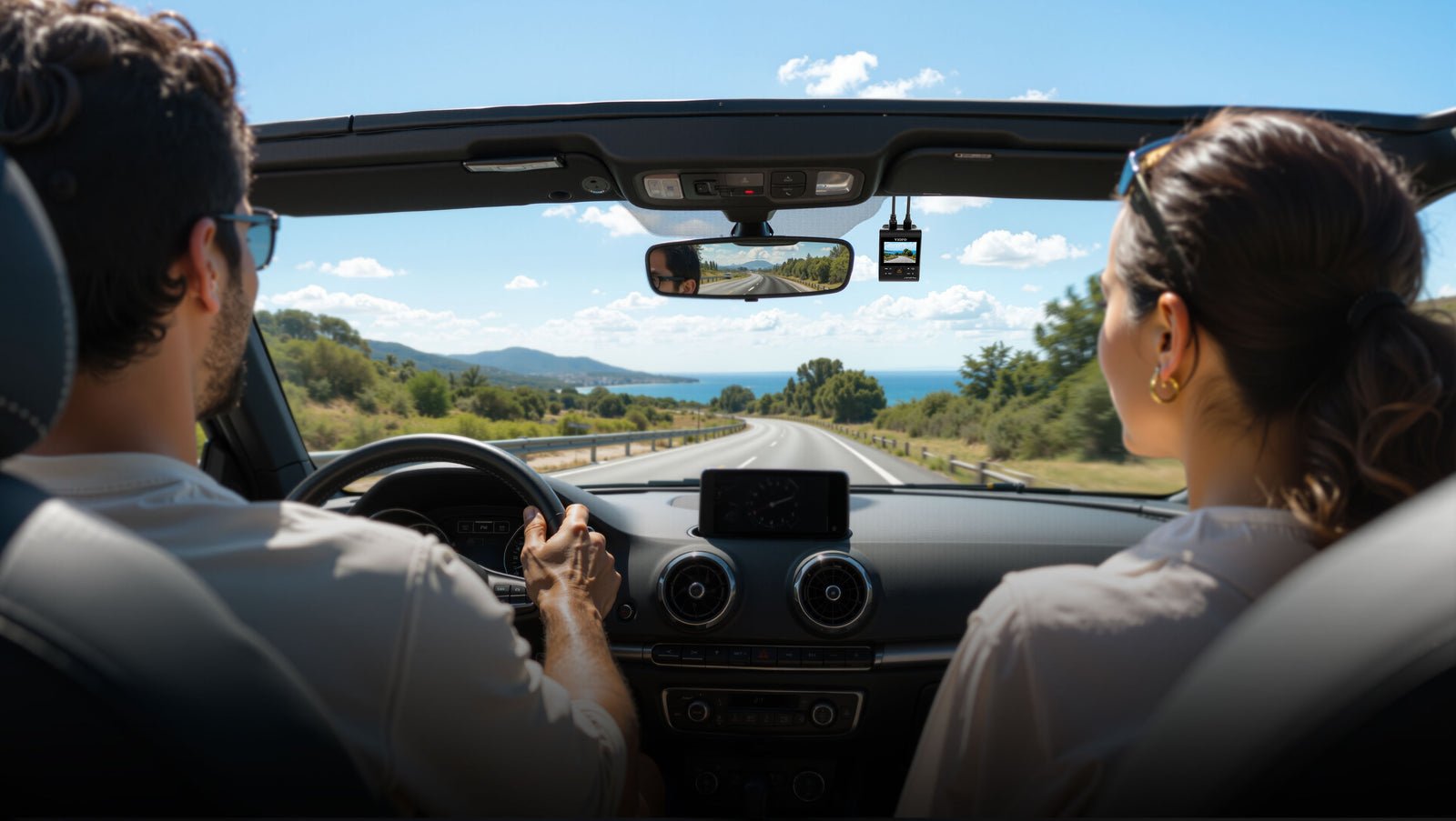 A149 Pro 2CH 4K front + 1080P rear, Sony STARVIS 2 sensor | a149 pro desktop 30 dash cam installed driving scene