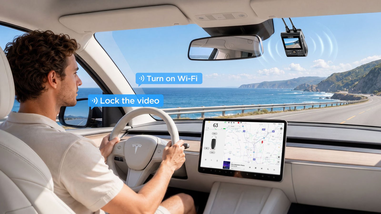 A149 Pro 2CH 4K front + 1080P rear, Sony STARVIS 2 sensor | a149 pro desktop smart features tab 02 hands free voice control