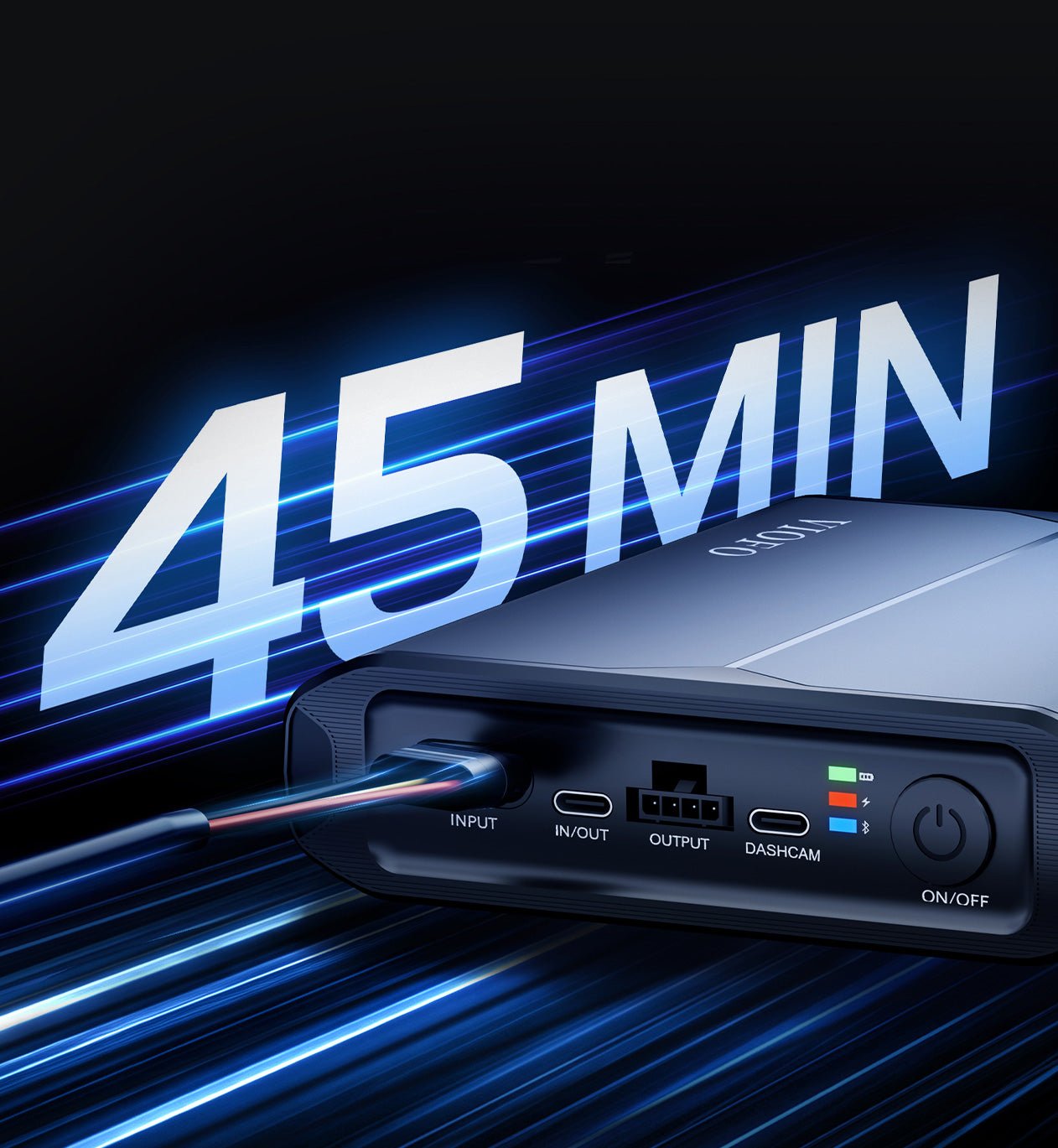 BP60 5000mAh dash cam battery pack for parking mode 7 BP60 45 minute hardwire fast charging