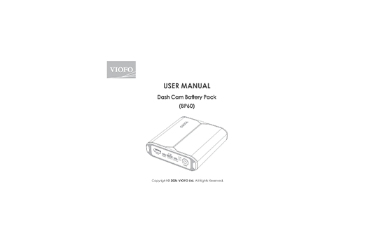 BP60 5000mAh dash cam battery pack for parking mode 64 BP60 5000mAh dash cam battery pack for parking mode | bp60 packing 10 user manual