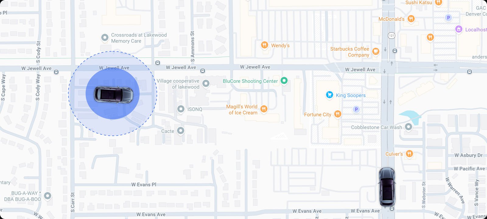 T330 smart geofencing map and trusted parking locations